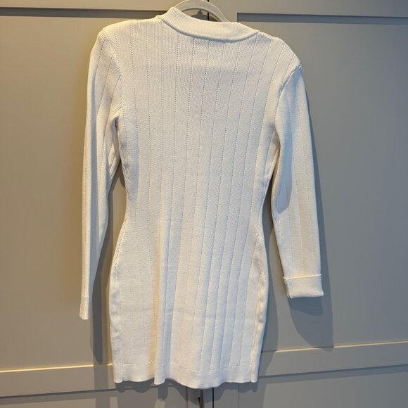 Endless rose white knit dress with gold buttons, long sleeve - Picture 2 of 4